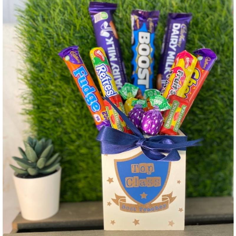 Best Teacher Top Class Pen Pot Bouquet