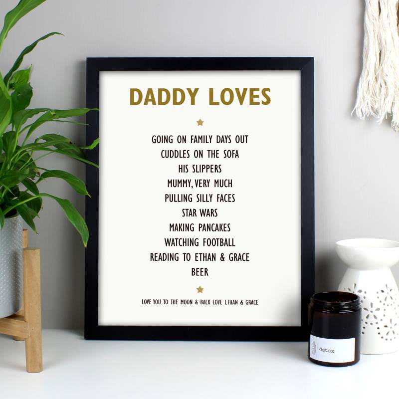 Personalised List of Love Poster Frame