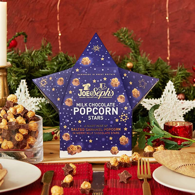 Joe & Sephs Festive Chocolate Popcorn Stars